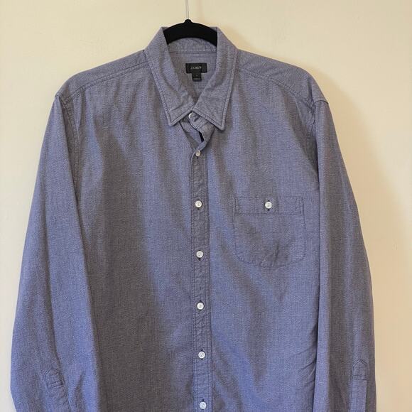 J. Crew L long sleeve button down shirt charcoal gray classic Corpcore top - Picture 2 of 7
